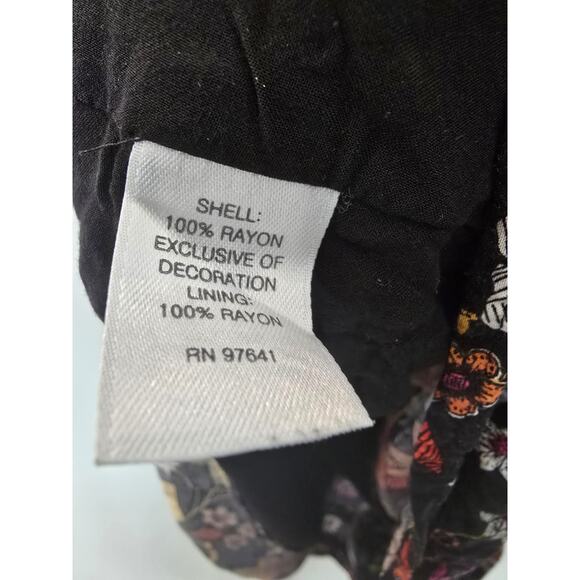 J. Jill Floral Mini Dress M | Black Multi Sleeveless Boho Spring Summer - Picture 7 of 8